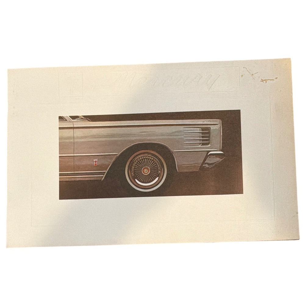 Vintage Mercury Automotive Advertising Card Embossed Logo Classic Car Ephemera
